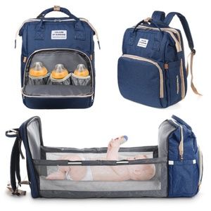 🍼🤱 Multi Diaper Bag With Baby Bed Crib Backpack 🎒